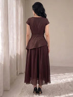 Burgundy Woven Short Sleeve