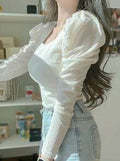 Neck Gigot Sleeve Tee