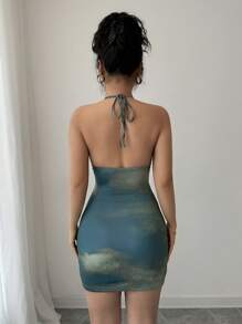Sexy Backless Lace-Up Gradient