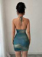 Sexy Backless Lace-Up Gradient