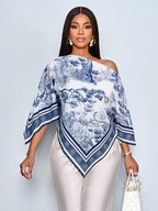 Asymmetric Neck Long Sleeve