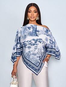 Asymmetric Neck Long Sleeve