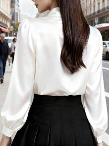 White Long Sleeve Casual Shirt