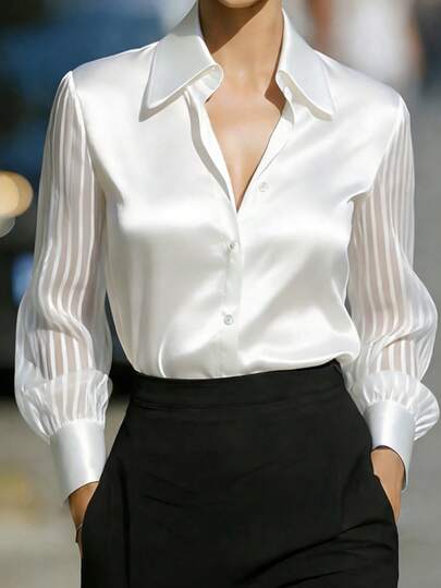 White Long Sleeve Casual Shirt