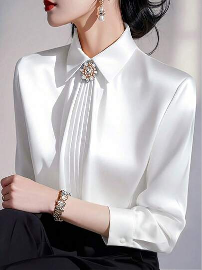 White Long Sleeve Casual Shirt
