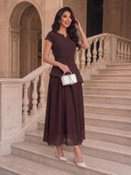 Burgundy Woven Short Sleeve